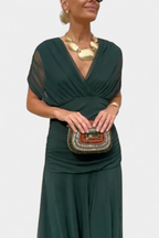 Elegant Off-Shoulder Maxi Dress, Flowy Women’s Dress with Sophisticated Style