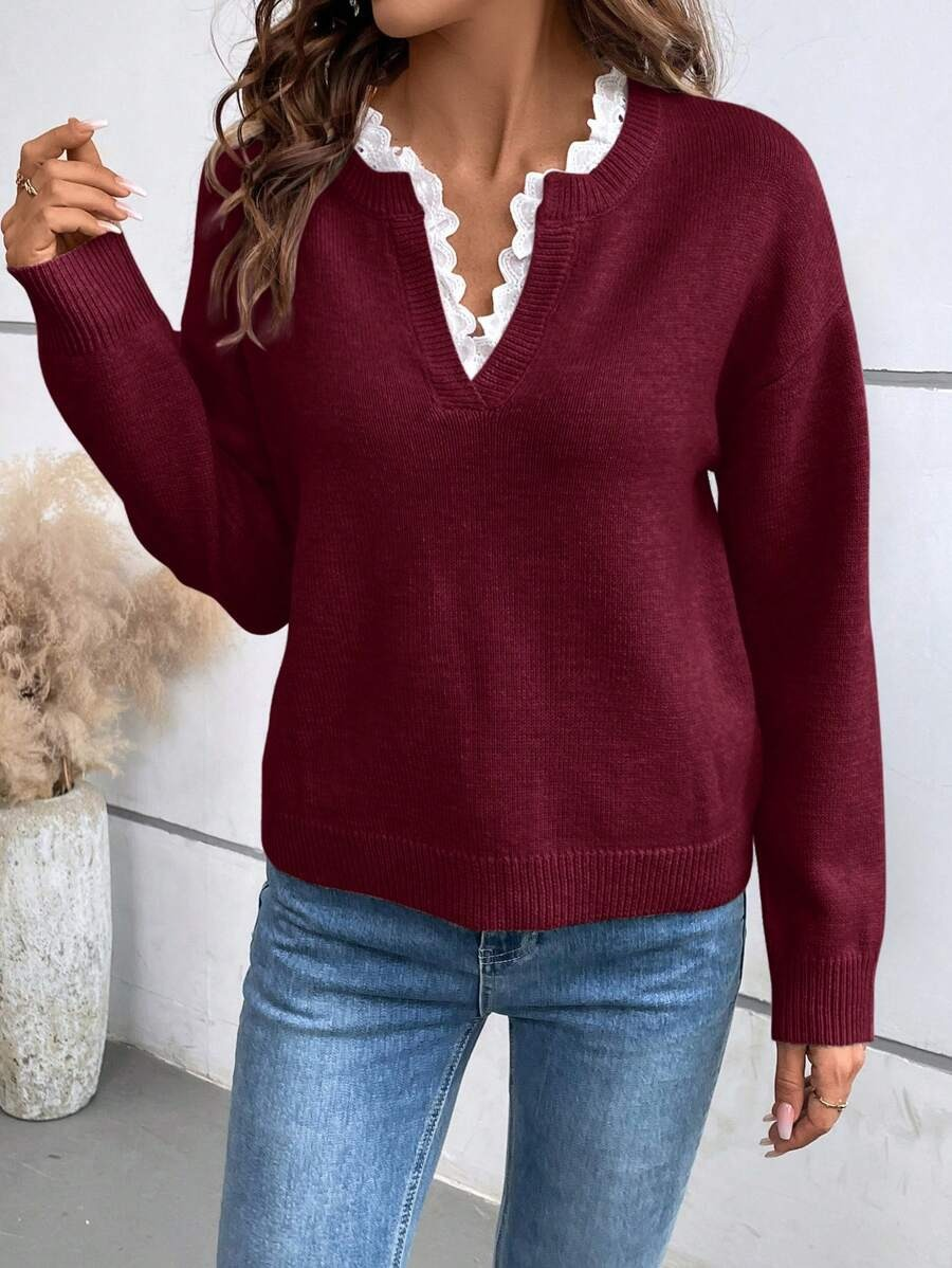 Gillian | Women's Elegant V-Neck Knit Sweater