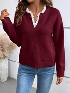 Gillian | Women's Elegant V-Neck Knit Sweater