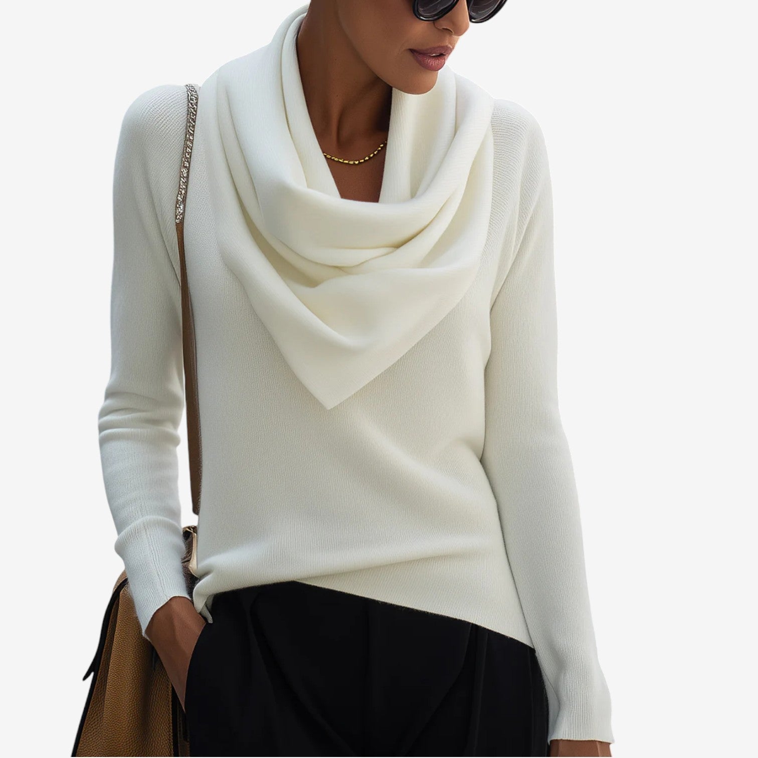 Paola | Women's Draped Cowl Neck Sweater