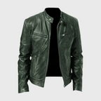 Marcus | Men's Black Leather Moto Jacket