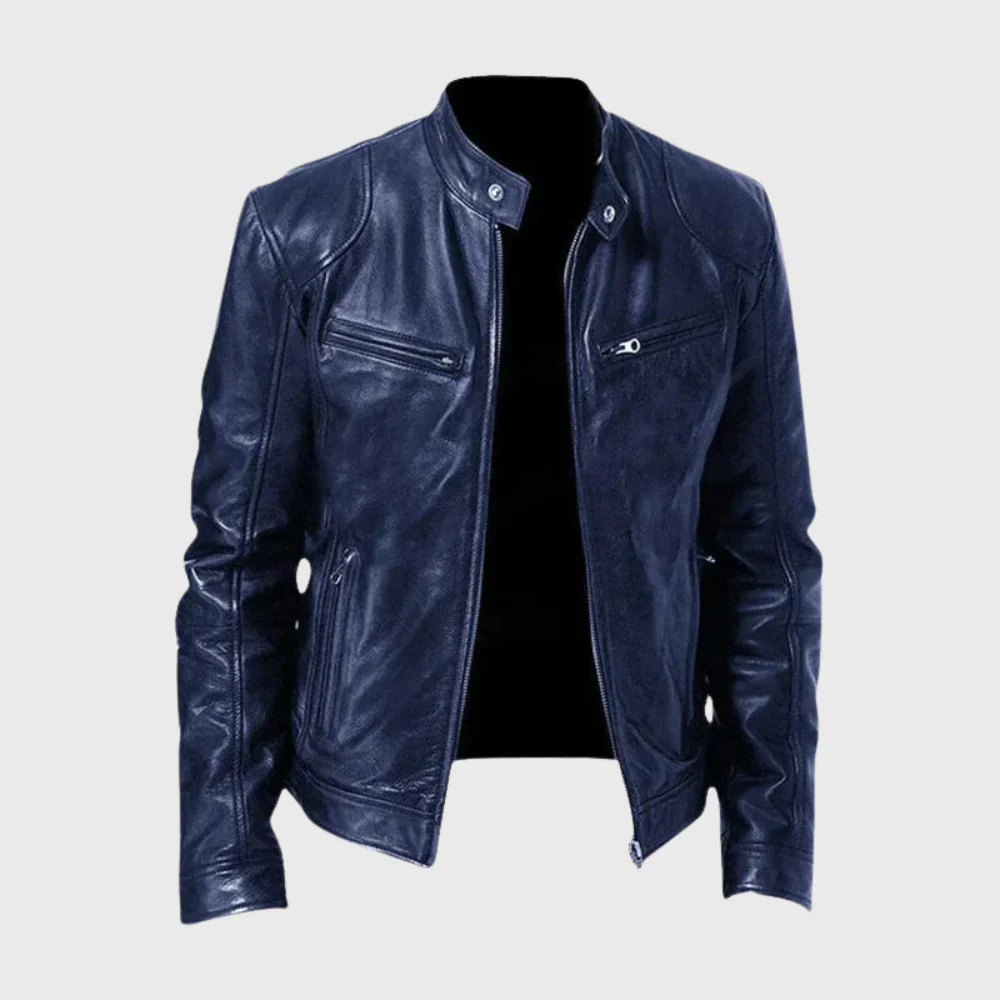 Marcus | Men's Black Leather Moto Jacket