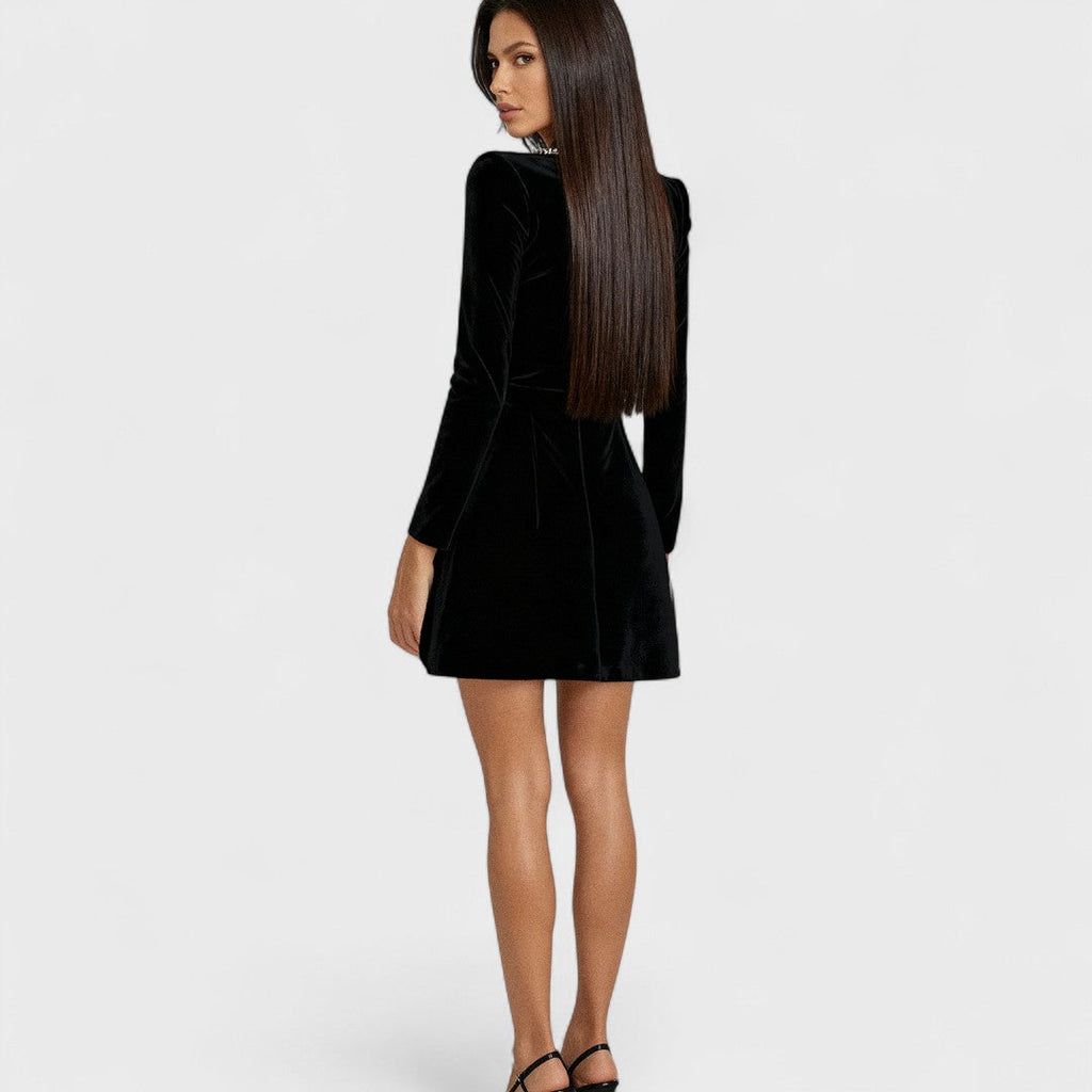 Charlotte | Women's Embellished Square-Neck A-Line Dress
