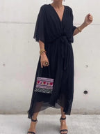 Fiorella | Women's V-Neck Wrap Dress