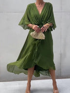 Fiorella | Women's V-Neck Wrap Dress