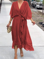 Fiorella | Women's V-Neck Wrap Dress