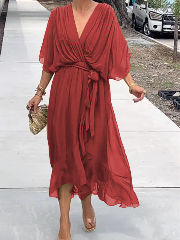 Fiorella | Women's V-Neck Wrap Dress