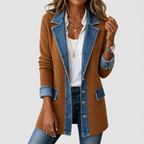Kristen | Women's Relaxed Denim Knit Jacket