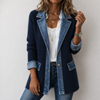 Kristen | Women's Relaxed Denim Knit Jacket