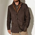 Granford | Men's Suede Blazer Jacket with Leather Trim