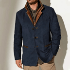 Granford | Men's Suede Blazer Jacket with Leather Trim