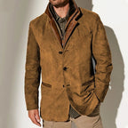 Granford | Men's Suede Blazer Jacket with Leather Trim
