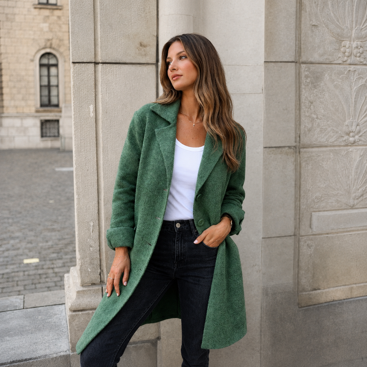 Melanie | Women's Relaxed Button Coat