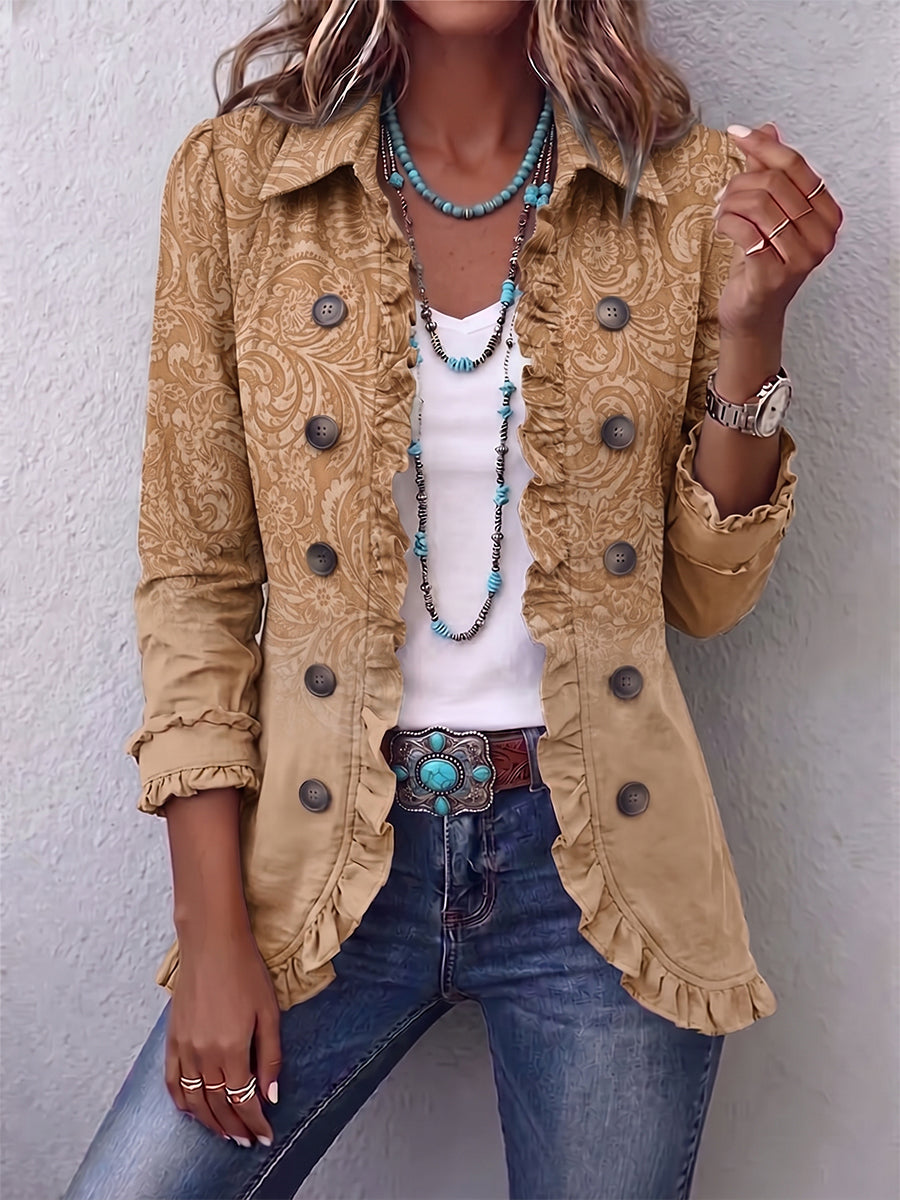 Livia | Women's Ruffle-Trim Linen Blazer
