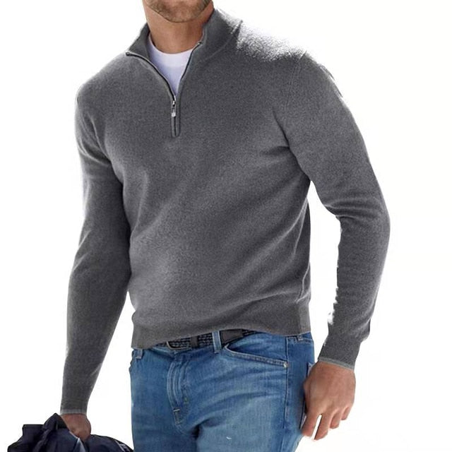 Corbin | Men's V-Neck Half-Zip Sweater
