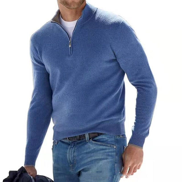 Corbin | Men's V-Neck Half-Zip Sweater
