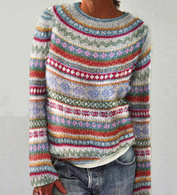 Indie | Women's Fair Isle Crew Neck Sweater