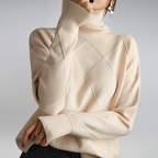 Pull femme en laine à col roulé chaud et respirant 8