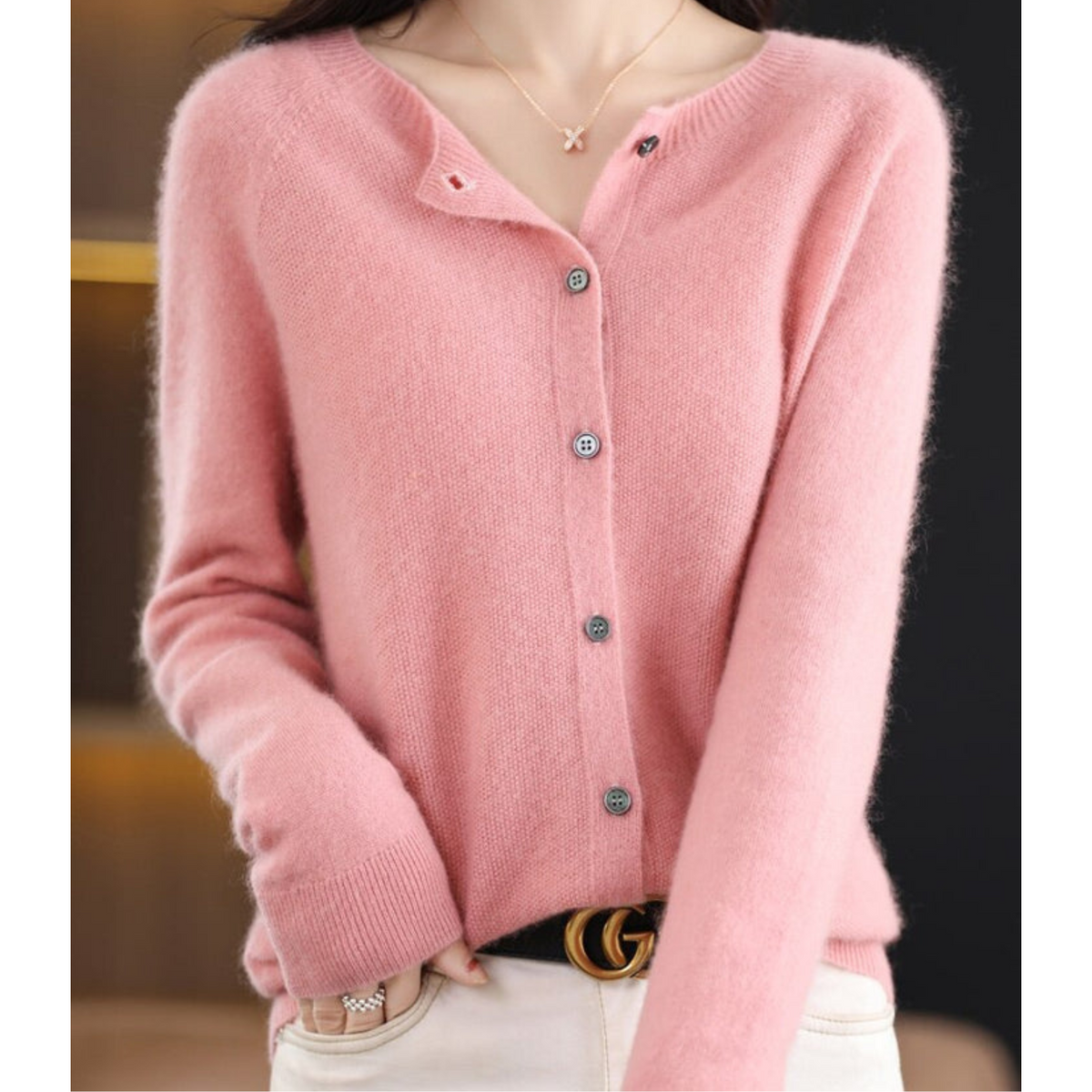Pull femme en laine mérinos doux et chaud à boutons 10