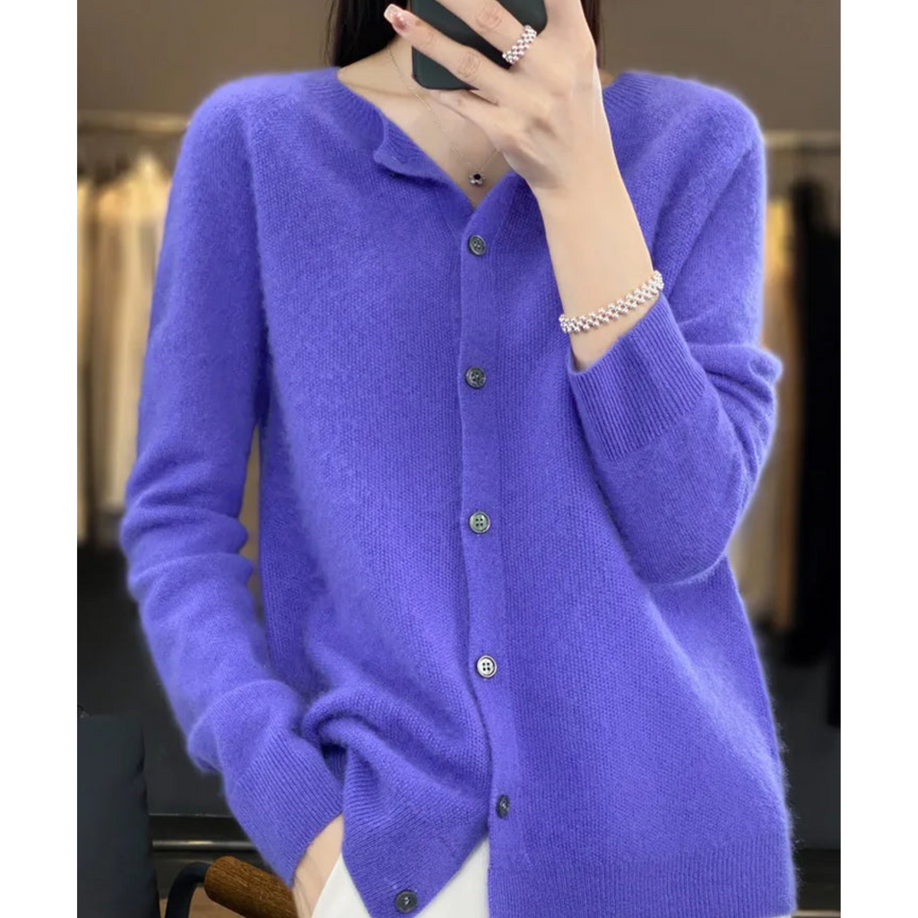 Pull femme en laine mérinos doux et chaud à boutons 15
