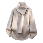 Alysa | Women's Scarf-Neck Button Sweater