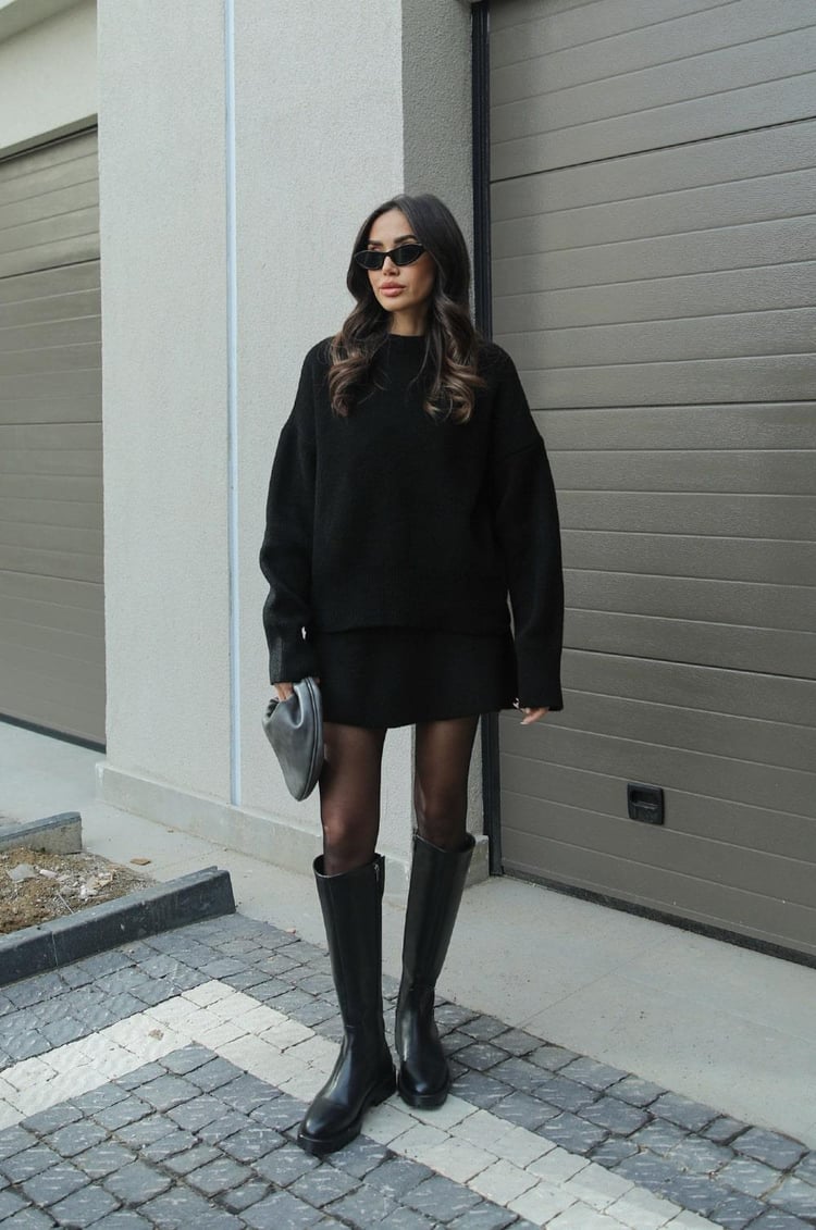 Delilah | Women's Oversized Knit Sweater and Skirt Set