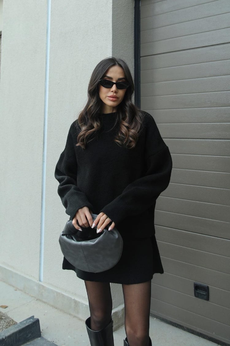 Delilah | Women's Oversized Knit Sweater and Skirt Set