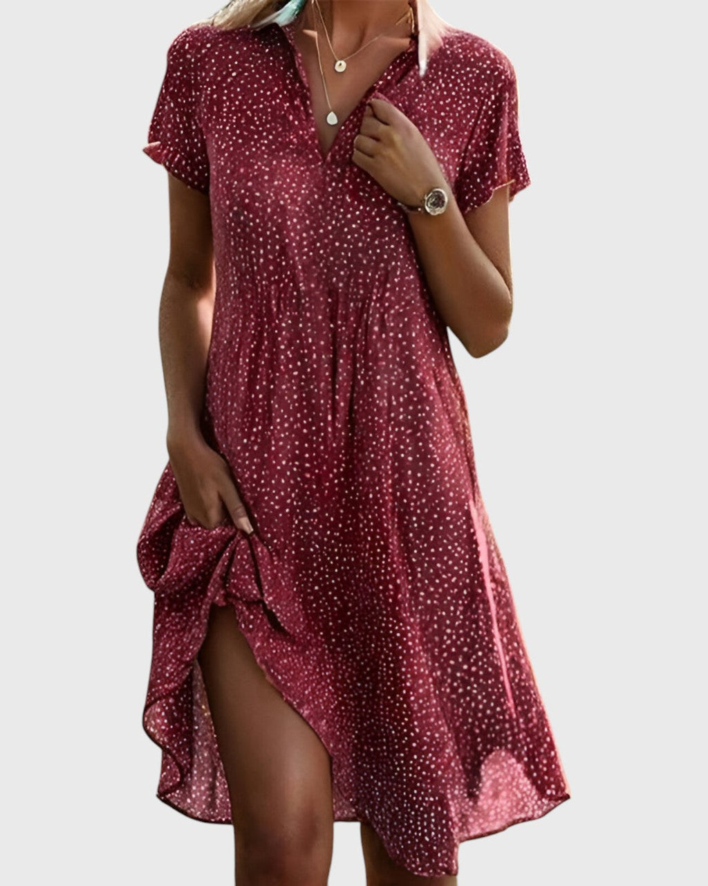 Elegant Midi Dress for Women – Flowing Fit and Everyday Sophistication