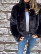 Veste mi-saison femme chaude à col montant et fermeture zippée 8