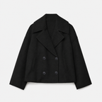 Veste mi-saison femme courte croisée à double boutonnage et poches 5