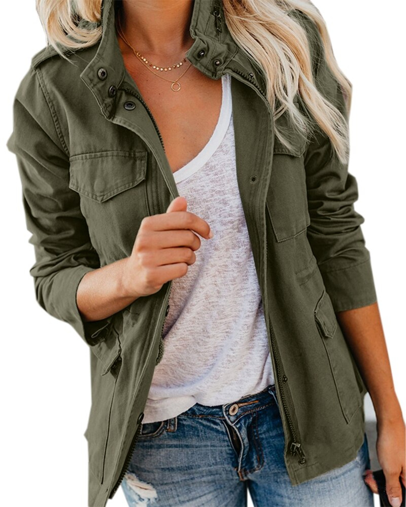 Veste mi-saison femme légèrement ajustée à poches latérales 5