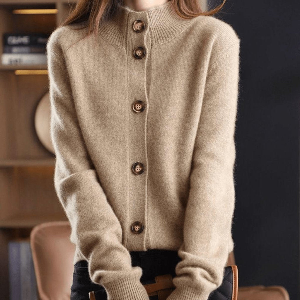 Women's Cashmere Blend Button-Front Knit Cardigan