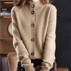 Women's Cashmere Blend Button-Front Knit Cardigan