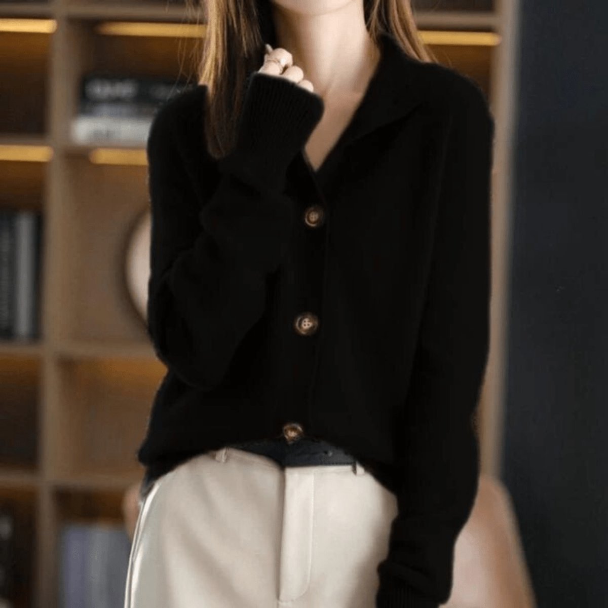 Ariadne | Women's Cashmere Blend Button-Front Cardigan