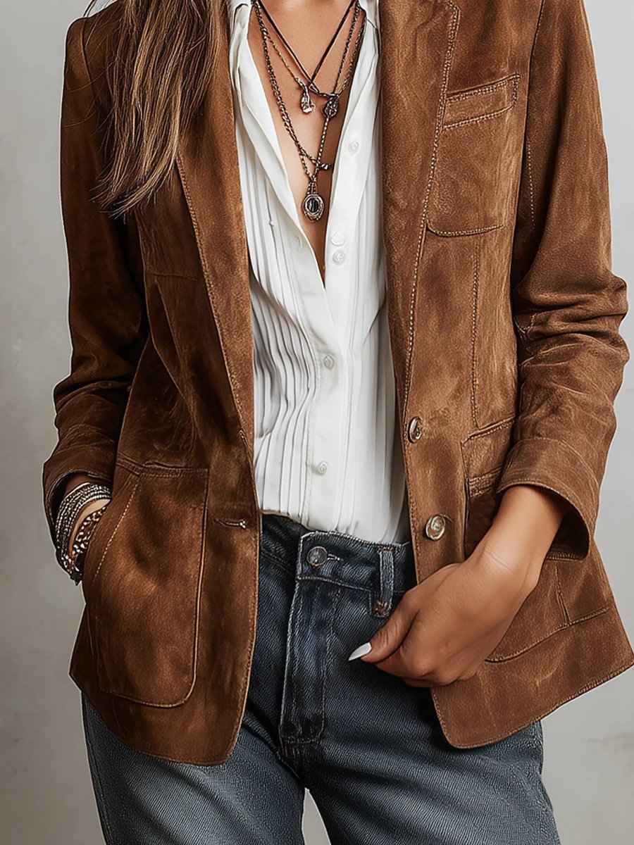 Antonia | Women's Faux Suede Tailored Blazer