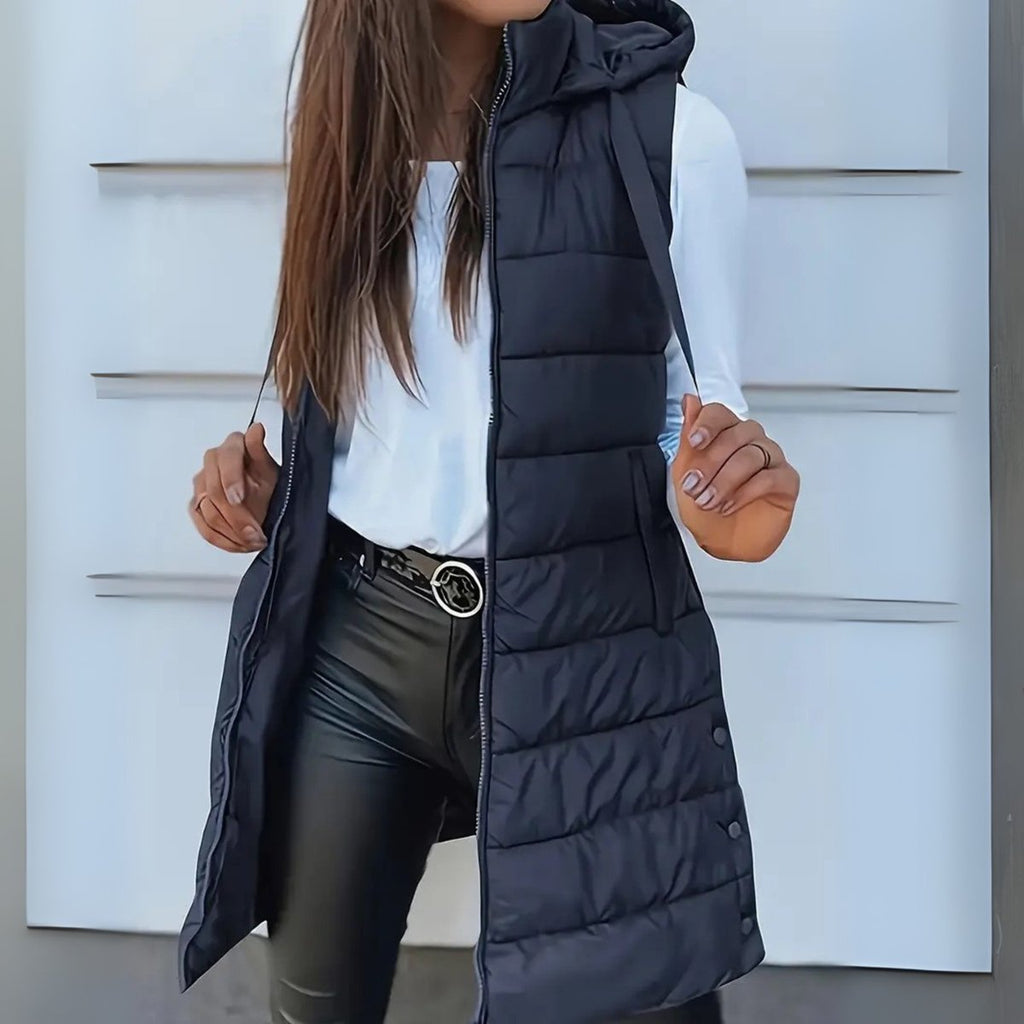 Amelie | Women's Longline Hooded Puffer Vest