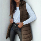 Amelie | Women's Longline Hooded Puffer Vest