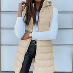 Amelie | Women's Longline Hooded Puffer Vest
