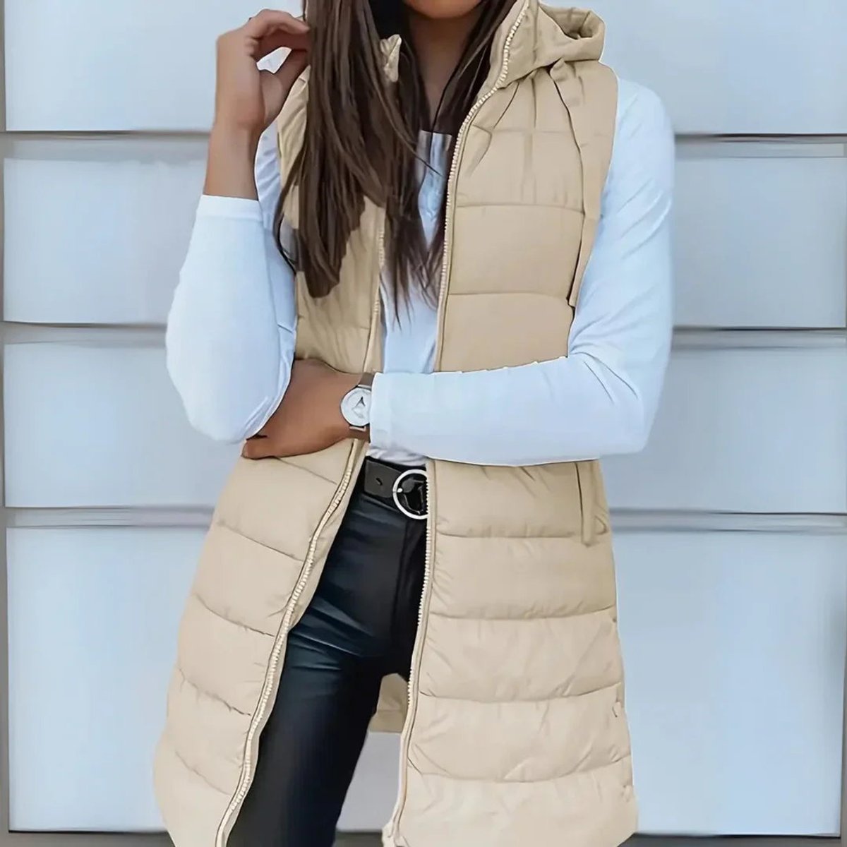 Amelie | Women's Longline Hooded Puffer Vest