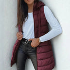 Amelie | Women's Longline Hooded Puffer Vest