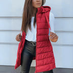 Amelie | Women's Longline Hooded Puffer Vest
