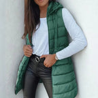Amelie | Women's Longline Hooded Puffer Vest