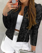 Annika | Women's Open-Front Sequin Blazer