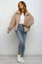 Isabelle | Women Quilted Puffer Jacket Cropped Zip