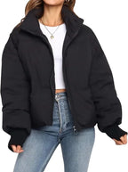 Isabelle | Women Quilted Puffer Jacket Cropped Zip
