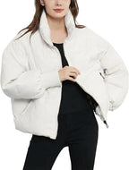 Isabelle | Women Quilted Puffer Jacket Cropped Zip