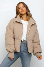 Isabelle | Women Quilted Puffer Jacket Cropped Zip