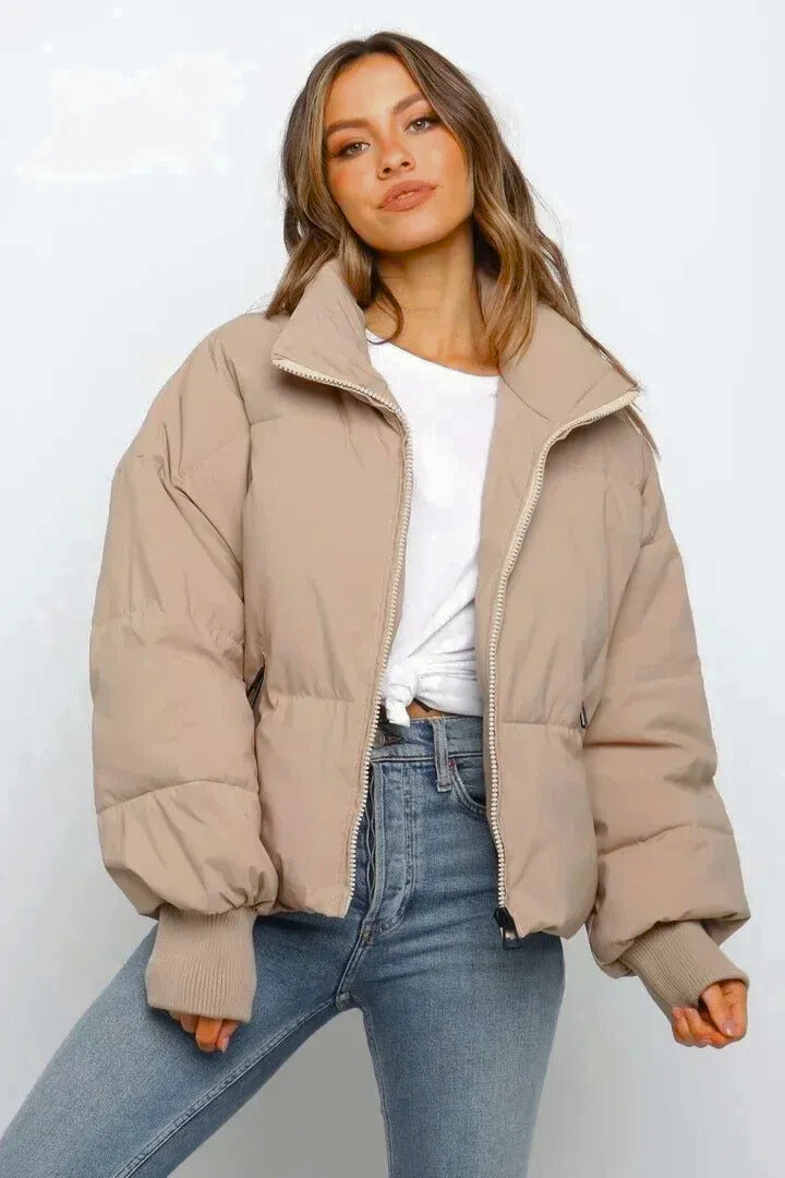 Isabelle | Women Quilted Puffer Jacket Cropped Zip