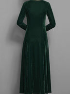 Andrea | Women's Velvet Long Sleeve Maxi Dress