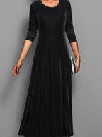 Andrea | Women's Velvet Long Sleeve Maxi Dress